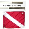 14x18 Diver Down Flag w/ 4ft Pole, red